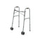 Medline Adult Bariatric 2 Button Folding Walker With Wheels, 600lb