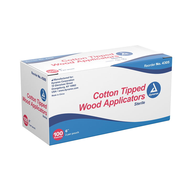 Dynarex Cotton Tipped Wood Applicators
