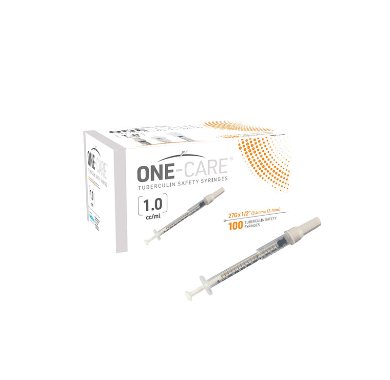 One-Care TB Safety Syringes 1mL, 27G x .5