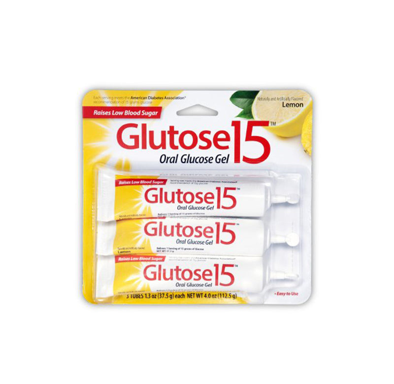 Glutose 15 Glucose Supplement Gel, Lemon Flavor