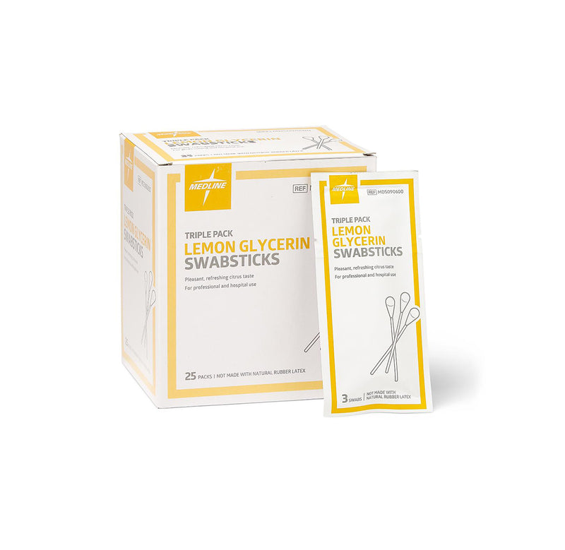 Medline Lemon Glycerin Swabsticks 3/Pk